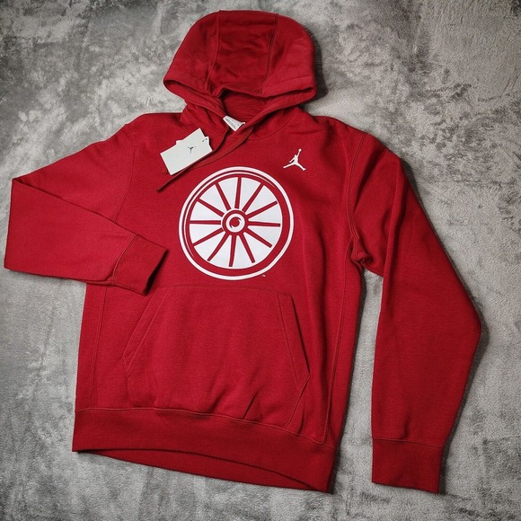 Oklahoma Sooners Nike Jordan‎ Hoodie Mens Small Red Alternate Logo Sweatshirt